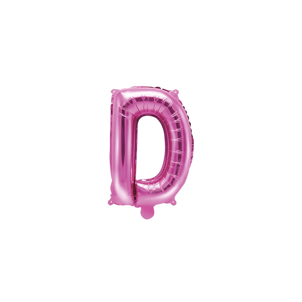 Ballon mylar Lettre ''D'' - 35cm - rose foncé