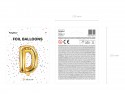 Ballon mylar lettre ''D'' - 35cm - or