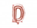 Ballon mylar Lettre ''D'' - 35cm - or rose