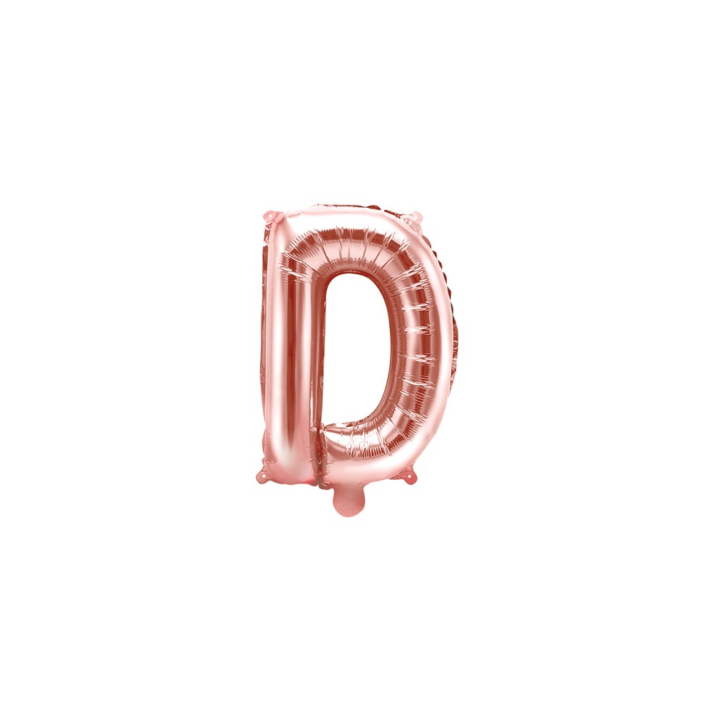 Ballon mylar Lettre ''D'' - 35cm - or rose