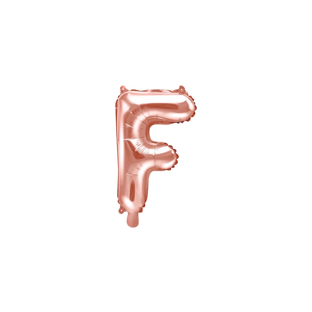 Ballon mylar Lettre ''F'' - 35cm - or rose