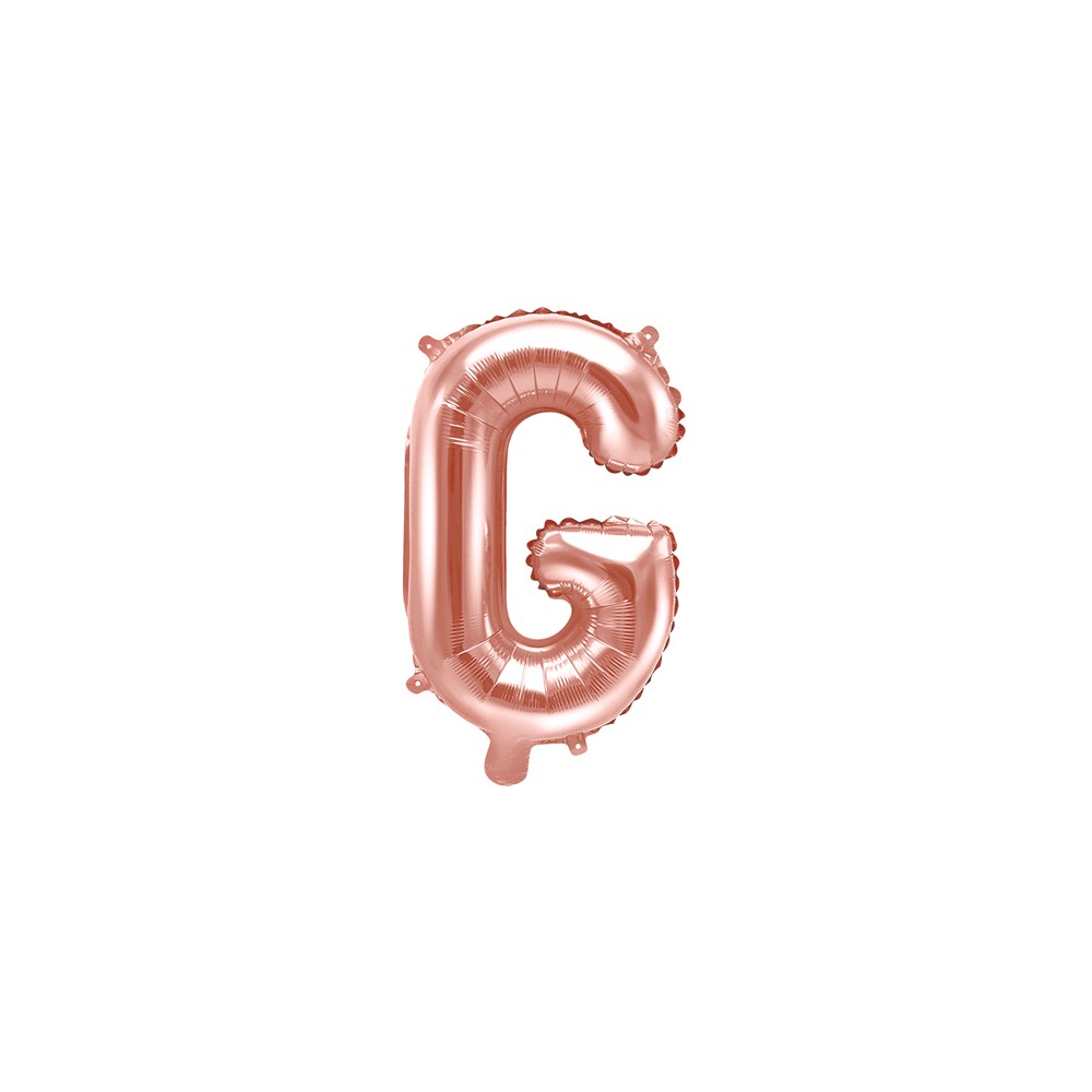 Ballon mylar Lettre ''G'' - 35cm - or rose
