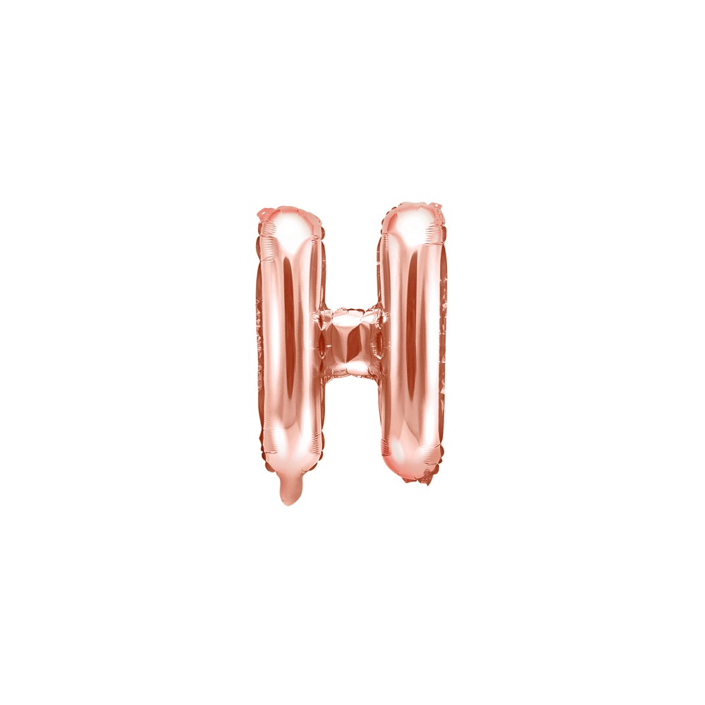 Ballon mylar Lettre ''H'' - 35cm - or rose
