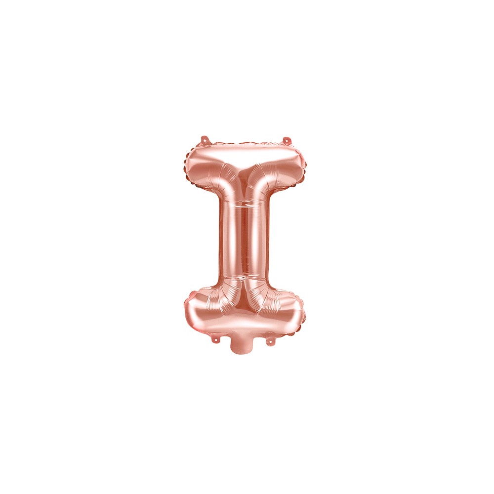 Ballon mylar Lettre ''I'' - 35cm - or rose