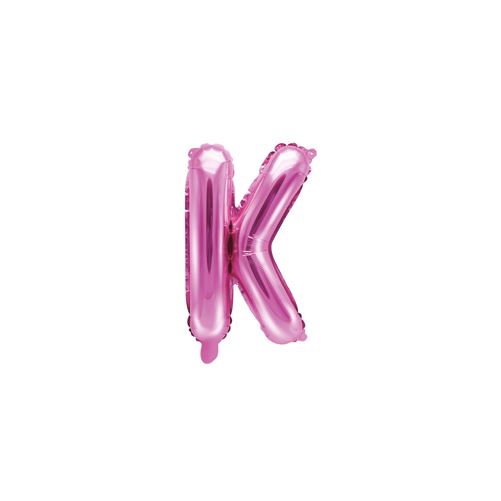 Ballon mylar Lettre ''K'' - 35cm - rose foncé