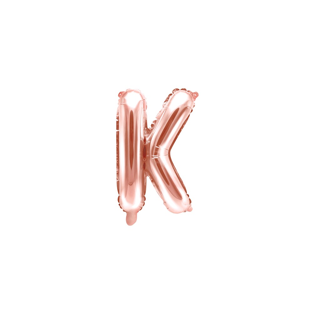 Ballon mylar Lettre ''K'' - 35cm - or rose