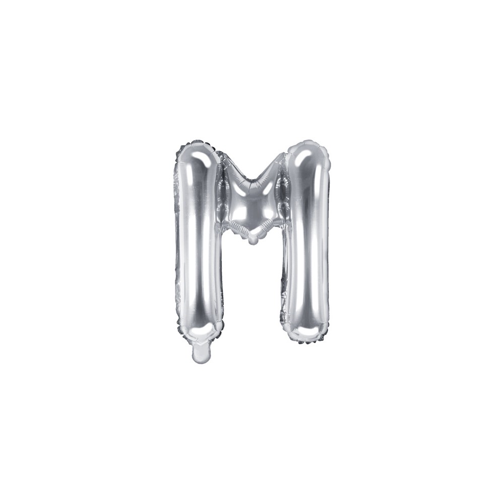 Ballon mylar lettre ''M'' - 35cm - argent