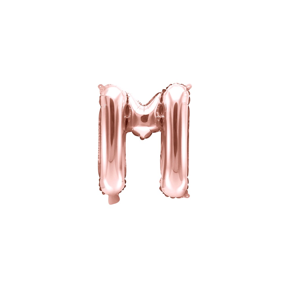 Ballon mylar Lettre ''M'' - 35cm - or rose