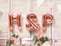Ballon mylar Lettre ''M'' - 35cm - or rose
