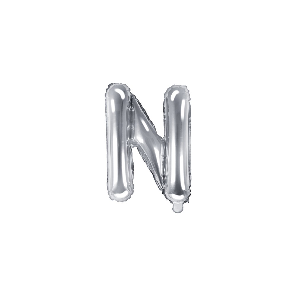 Ballon mylar lettre ''N'' - 35cm - argent