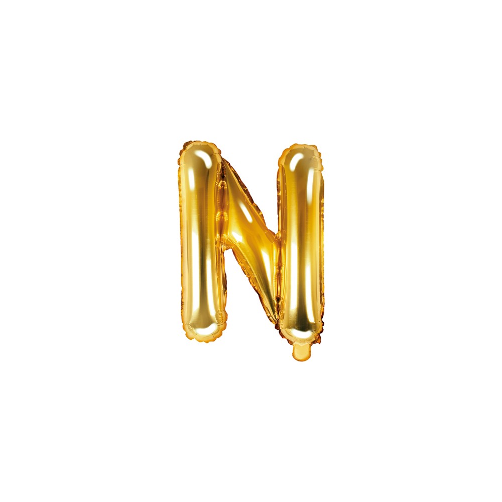 Ballon mylar lettre ''N'' - 35cm - or