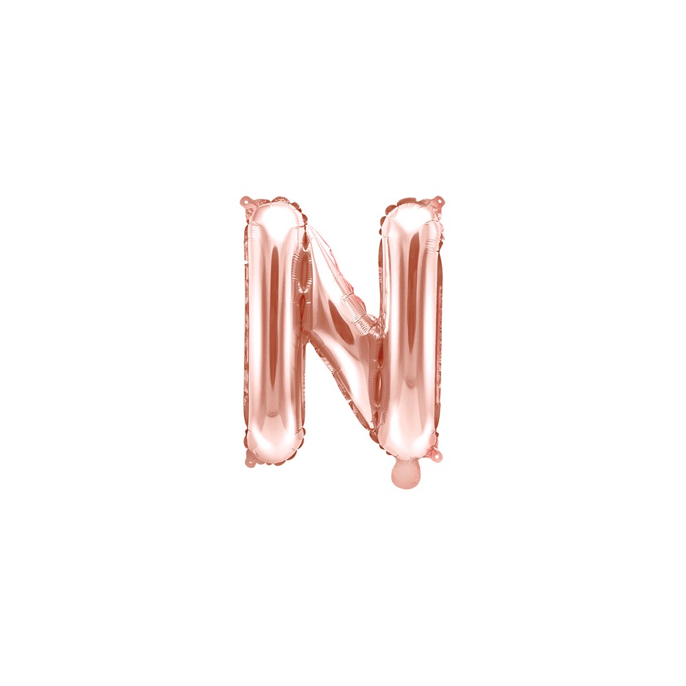 Ballon mylar Lettre ''N'' - 35cm - or rose