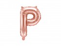 Ballon mylar Lettre ''P'' - 35cm - or rose