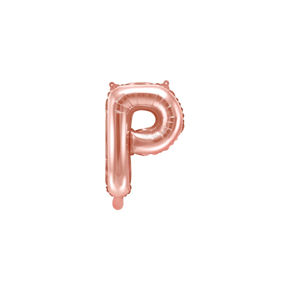 Ballon mylar Lettre ''P'' - 35cm - or rose