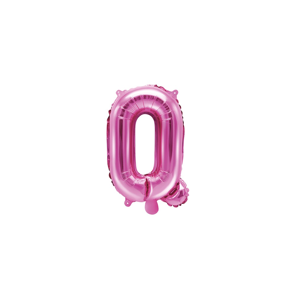 Ballon mylar lettre ''Q'' - 35cm - rose foncé