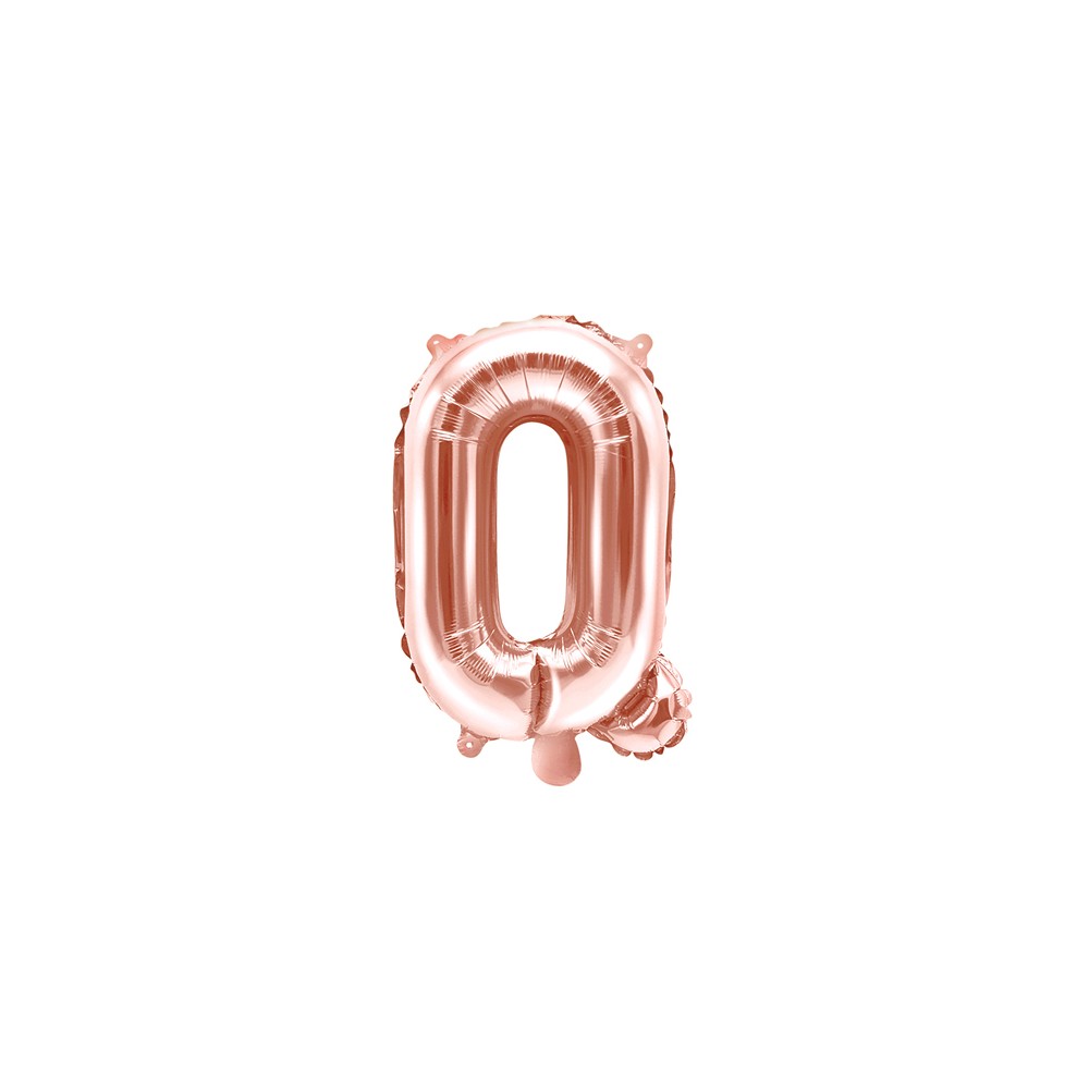 Ballon mylar Lettre ''Q'' - 35cm - or rose