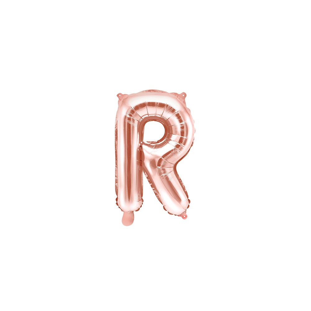 Ballon mylar Lettre ''R'' - 35cm - or rose