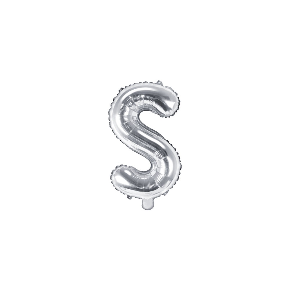 Ballon mylar lettre ''S'' - 35cm - argent