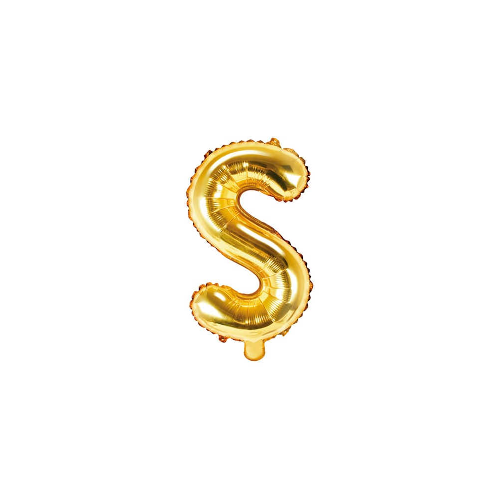 Ballon mylar lettre ''S'' - 35cm - or