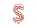 Ballon mylar Lettre ''S'' - 35cm - or rose