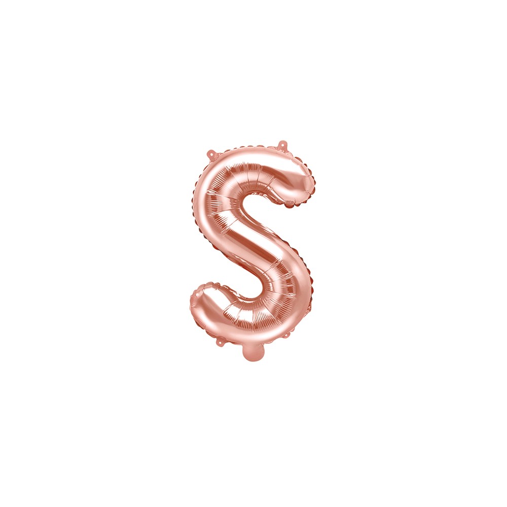 Ballon mylar Lettre ''S'' - 35cm - or rose