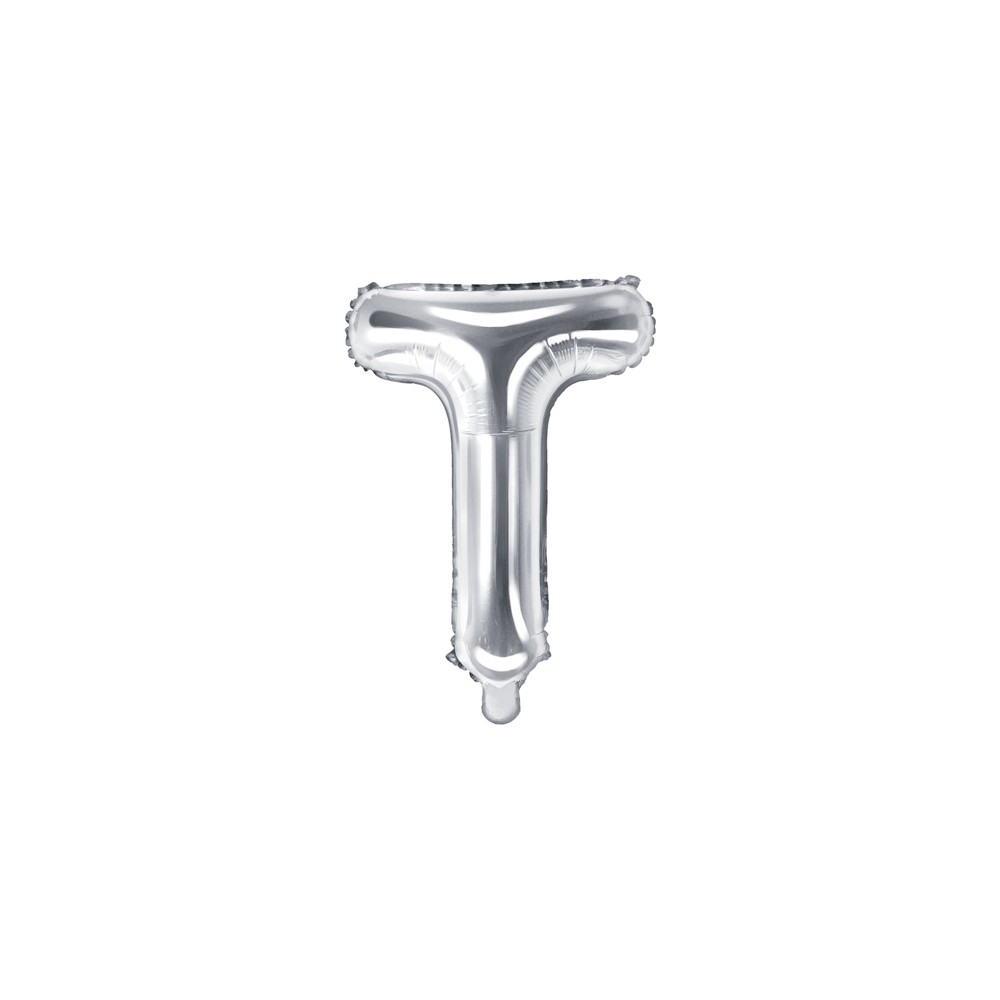 Ballon mylar lettre ''T'' - 35cm - argent