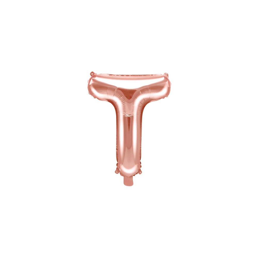 Ballon mylar Lettre ''T'' - 35cm - or rose