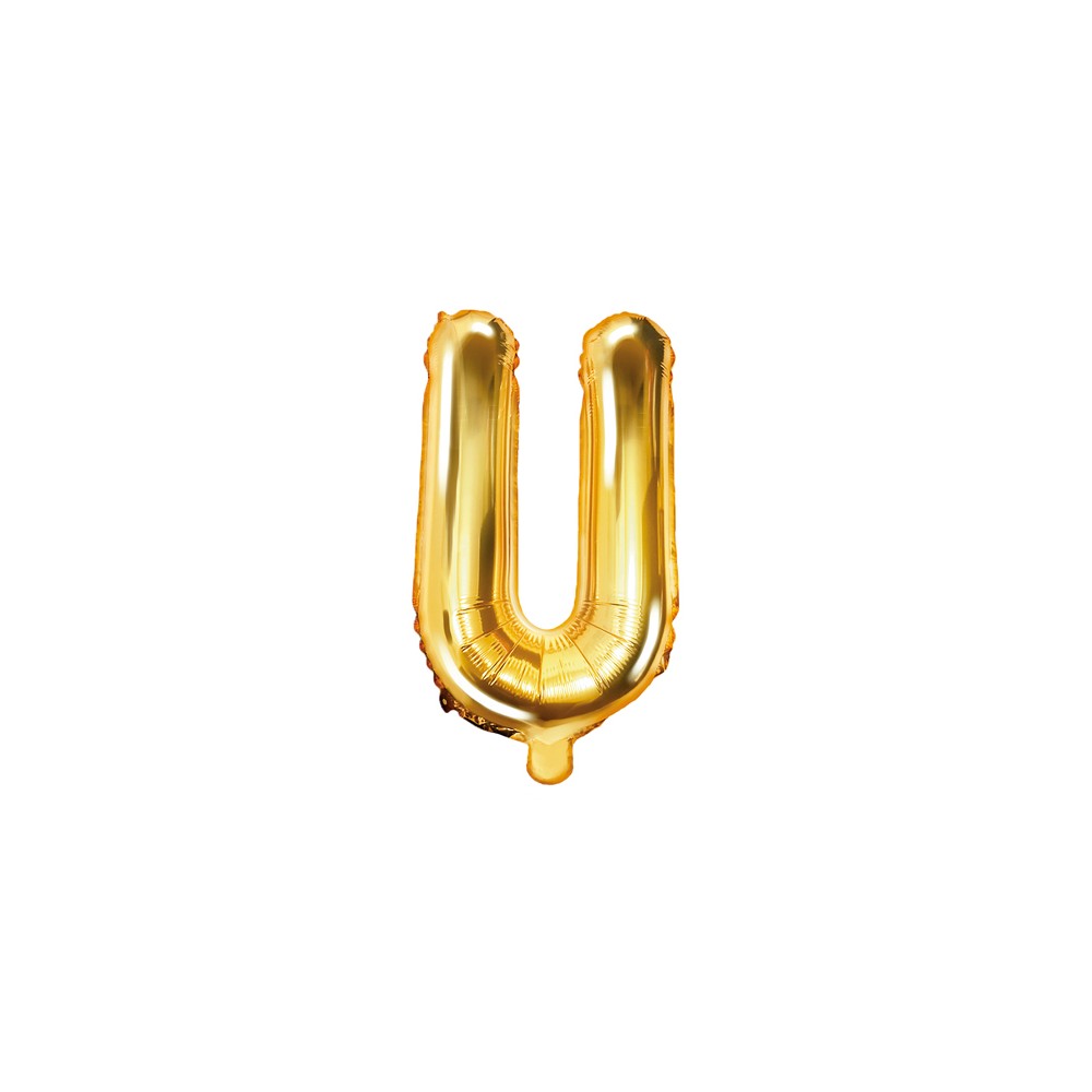 Ballon mylar lettre ''U'' - 35cm - or