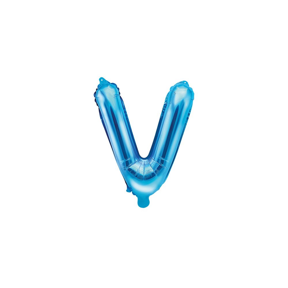 Ballon mylar lettre ''V'' - 35cm - bleu