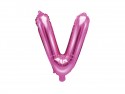 Ballon mylar Lettre ''V'' - 35cm - rose foncé