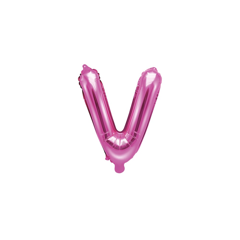 Ballon mylar Lettre ''V'' - 35cm - rose foncé