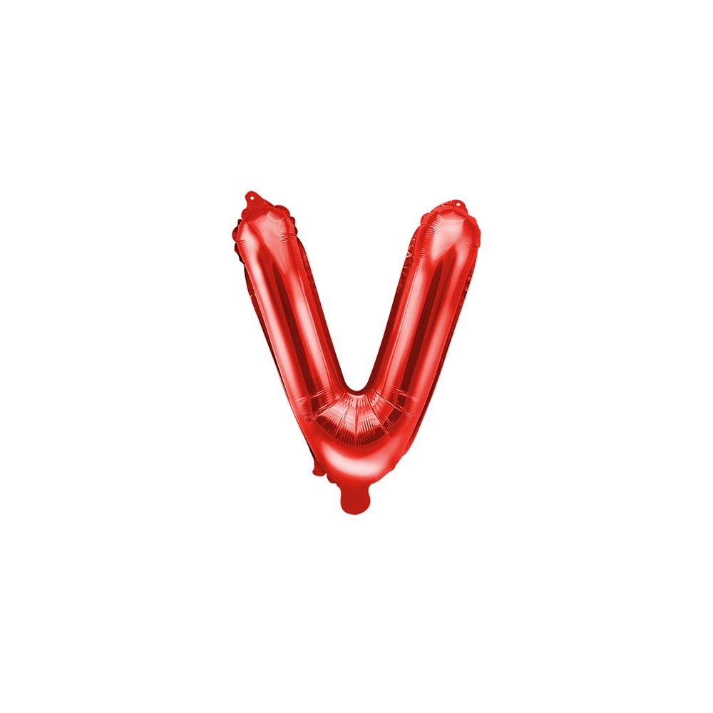 Ballon en mylar Lettre ''V'' - 35cm - rouge