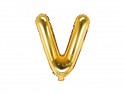 Ballon mylar lettre ''V'' - 35cm - or
