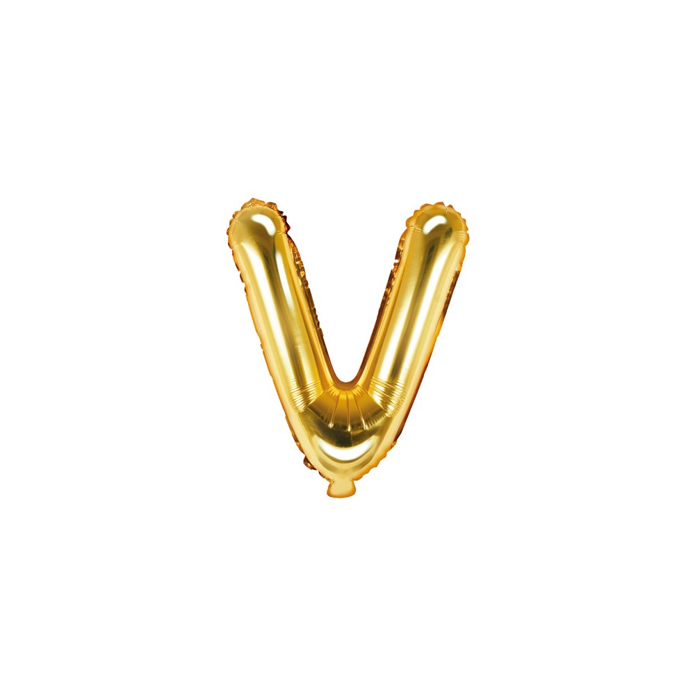 Ballon mylar lettre ''V'' - 35cm - or