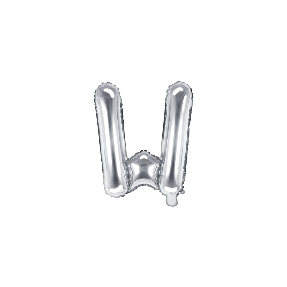 Ballon mylar lettre ''W'' - 35cm - argent