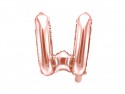 Ballon mylar Lettre ''W'' - 35cm - or rose