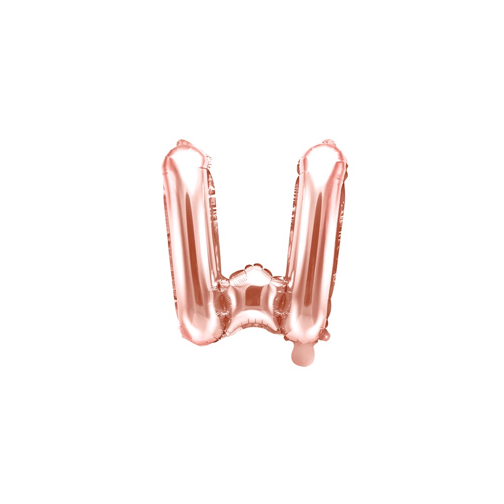 Ballon mylar Lettre ''W'' - 35cm - or rose