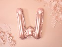 Ballon mylar Lettre ''W'' - 35cm - or rose