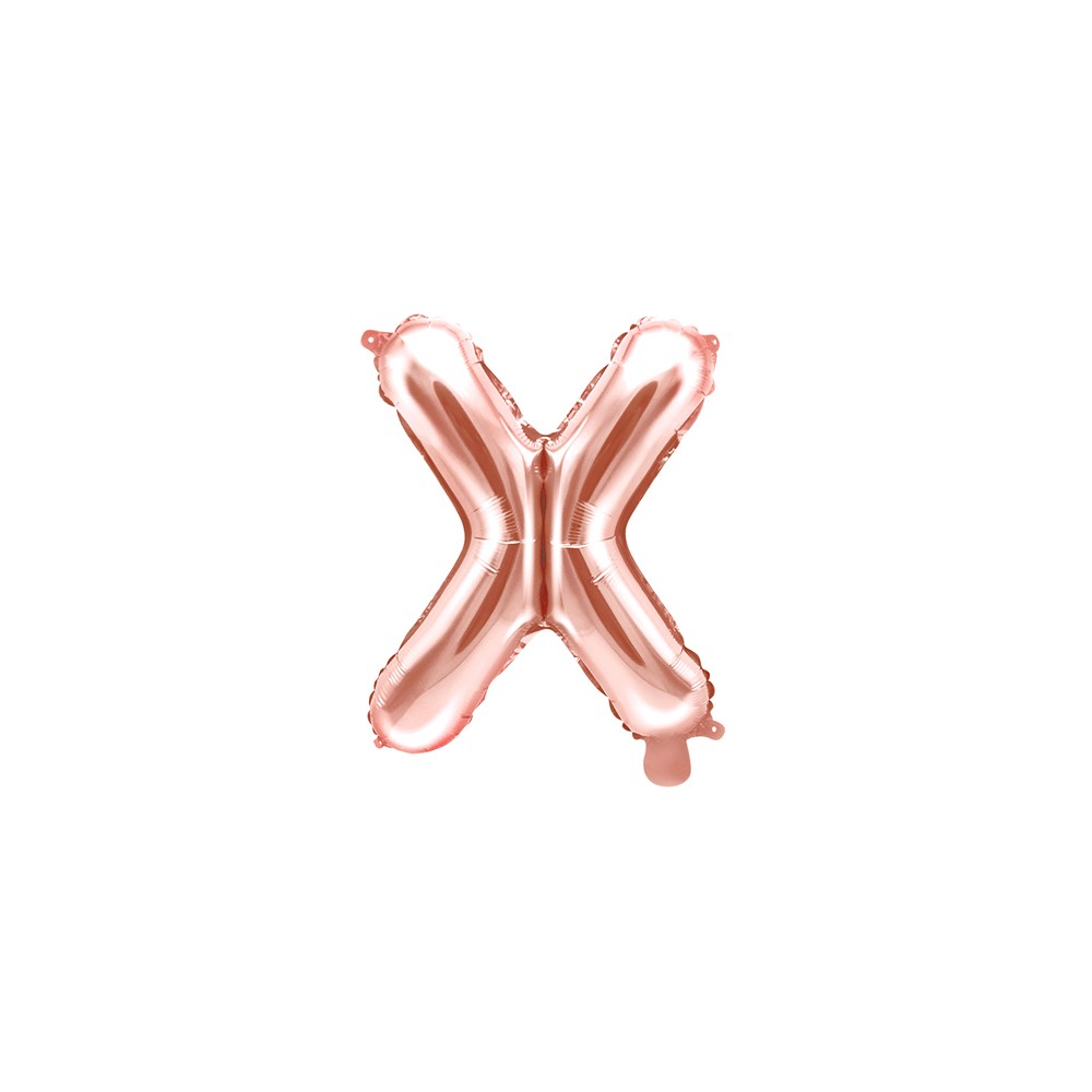 Ballon mylar Lettre ''X'' - 35cm - or rose
