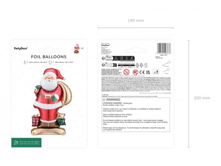 Ballon mylar debout Père Noël