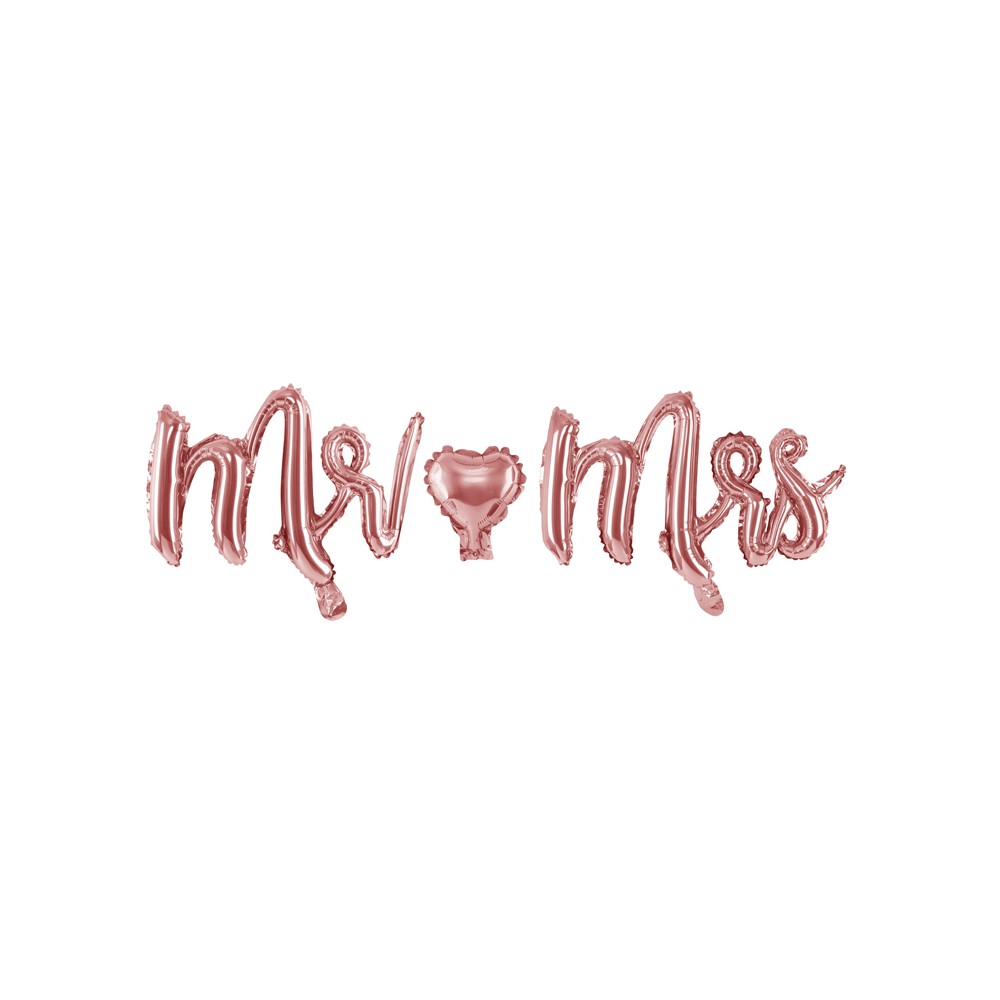 Ballon mylar M. et Mme - or rose