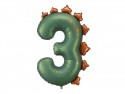 Ballon mylar Chiffre ''3'' Dinosaure - 92 cm
