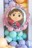 Ballon mylar "Gabby et la maison magique" avec dentelle