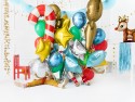 Ballon en mylar de Canne à sucre - rouge