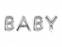 Ballons lettres géantes "BABY" argentées - 260 cm