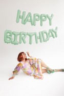 Ballon mylar Happy Birthday - 340x35cm - vert