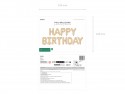 Ballon mylar Happy Birthday - 340x35cm - beige