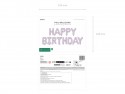 Ballon mylar Happy Birthday - 340x35cm - mauve