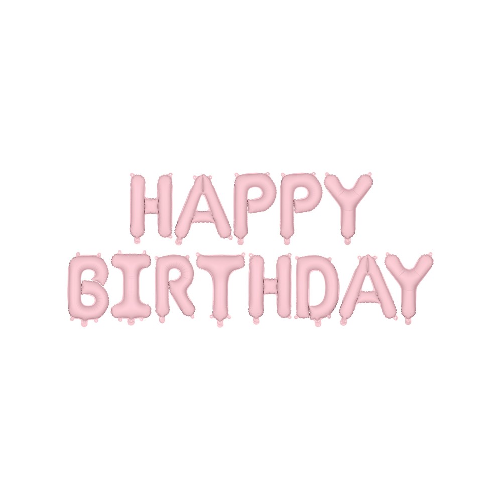 Ballon mylar Happy Birthday - 340x35cm - rose