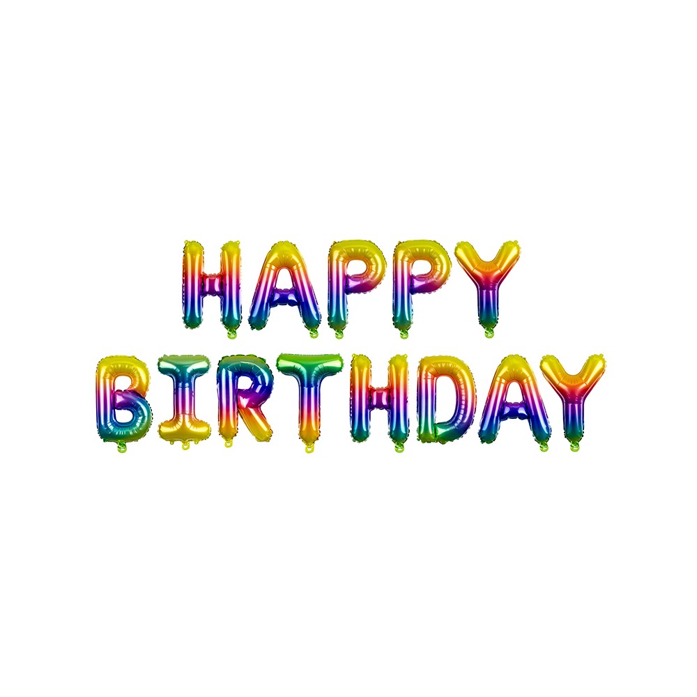 Ballon en mylar Happy Birthday - arc -en -ciel